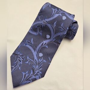 Versace Mens Silk Neck Tie Gray Black Medusa Jacquard Paisley Italy Classic 58"